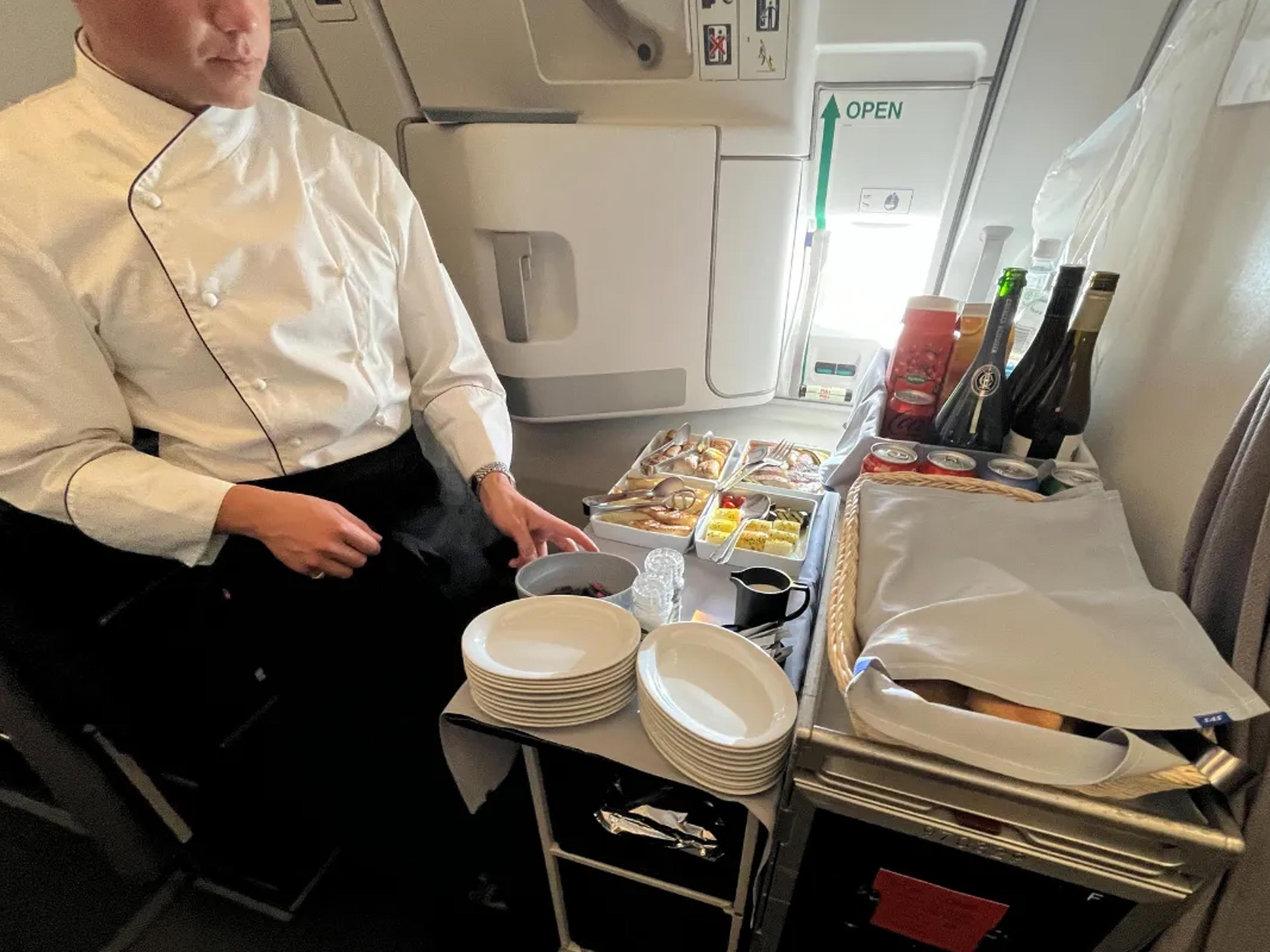 Air steward forbereder mad.