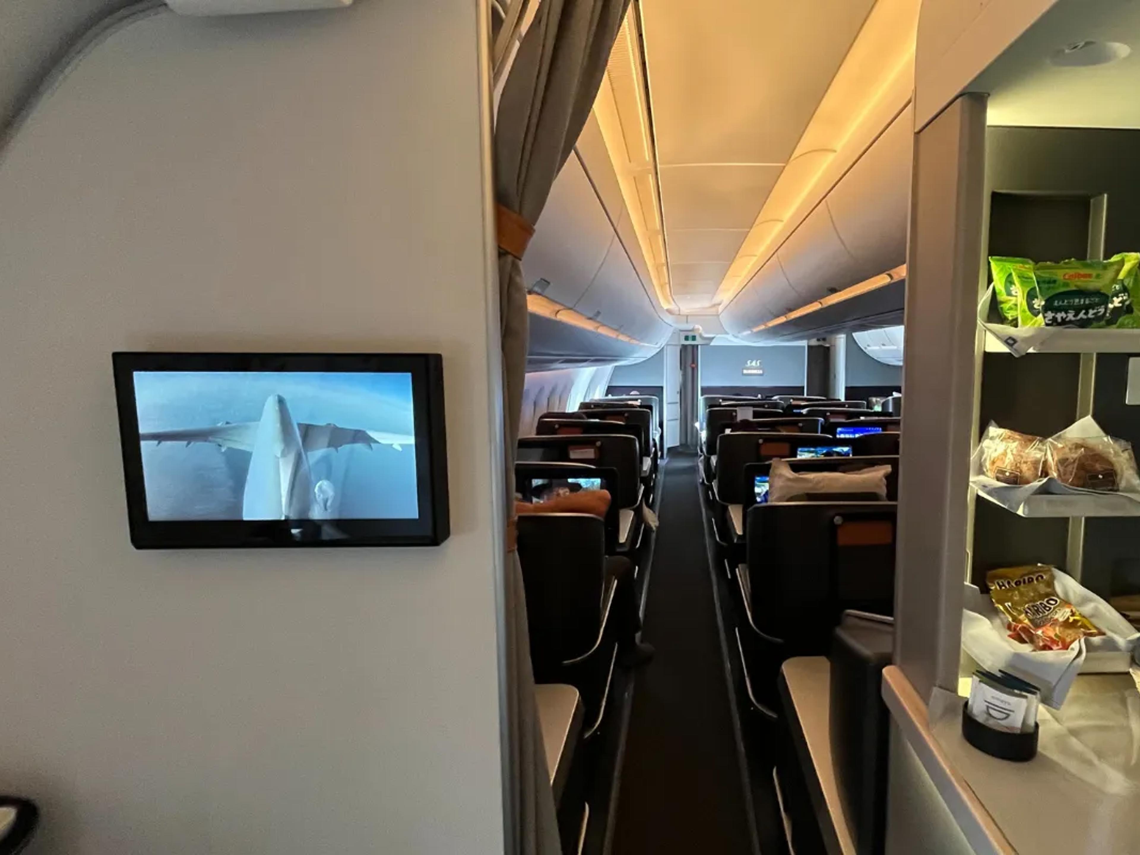 Business class kabinen på SAS' Airbus A350.